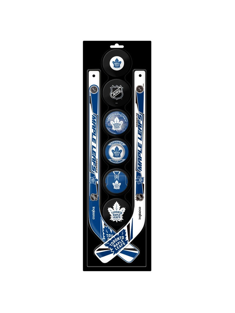 NHL Toronto Maple Leafs Mini Hockey Pucks & Sticks Set, 8-pcs K7