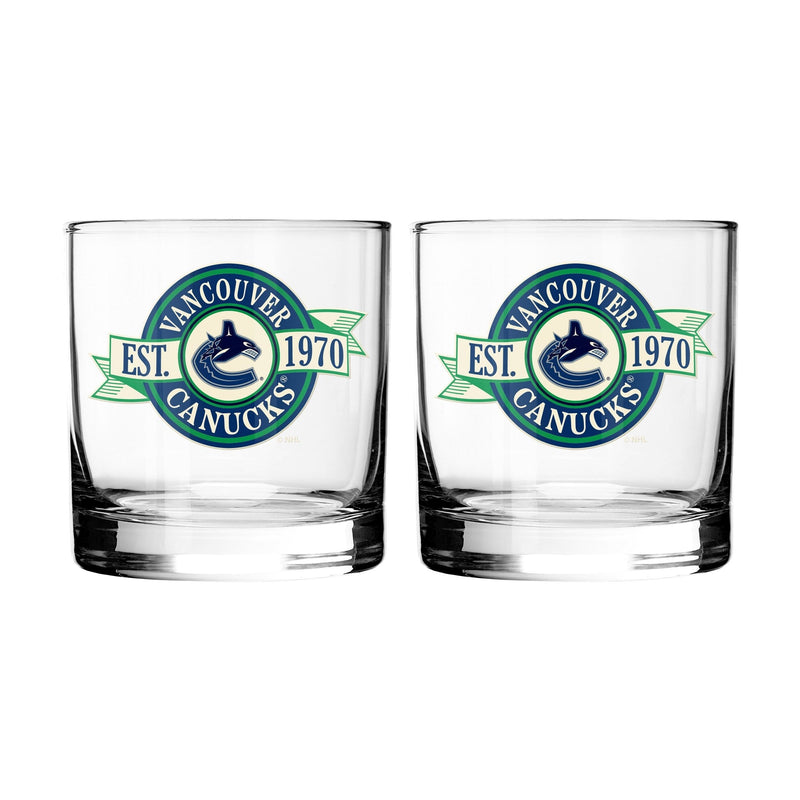 NHL Vancouver Canucks Hockey Rocks Glass, 2-pk A1