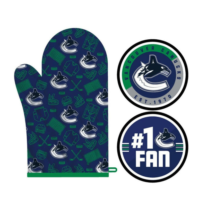 NHL Vancouver Canucks Kitchen Oven Mitt Pot Holder Set, 2-pc B4