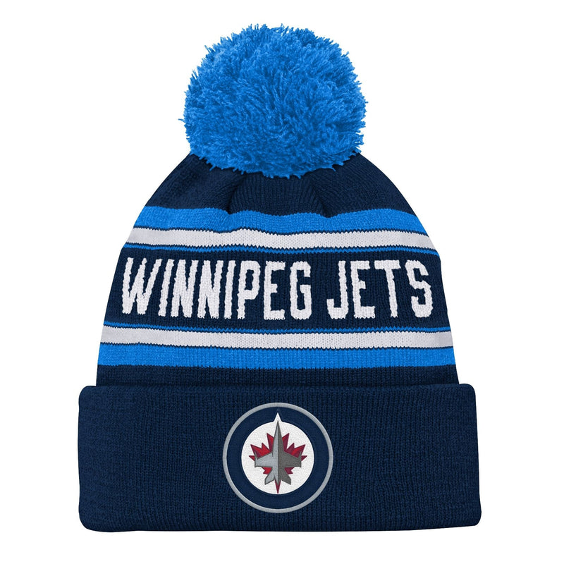 NHL Winnipeg Jets Jacquard Cuffed Knit Pom Toque, Youth B3