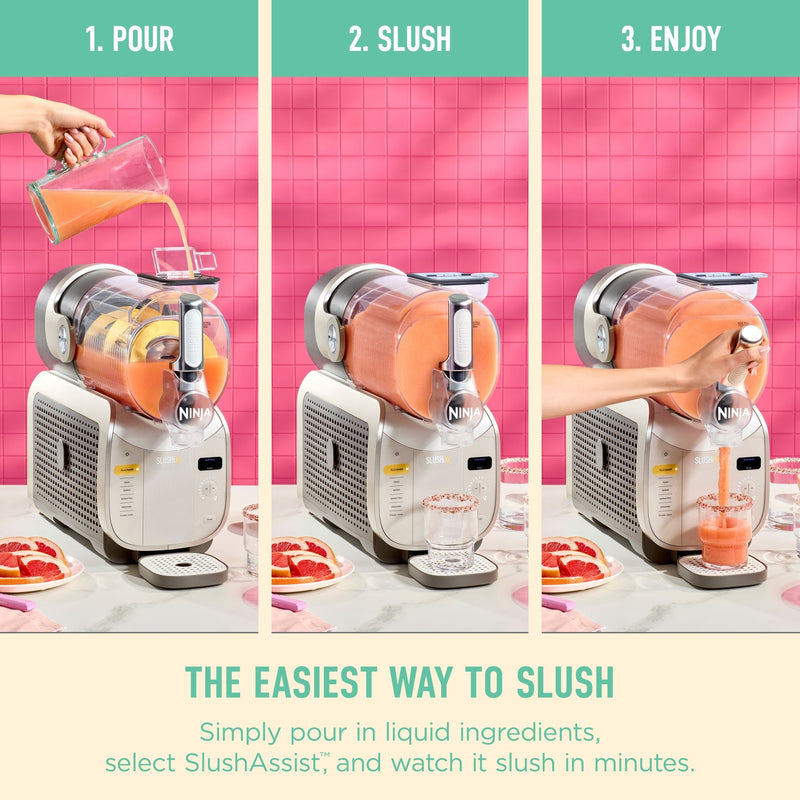 Ninja Slushi XL Slushie Machine with SlushAssist Technology, Crema, FS601CBR Y5