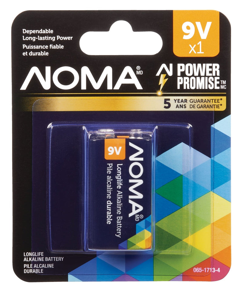 NOMA 1-pk 9V / 9 Volt Alkaline Battery, Long Lasting, All Purpose O7