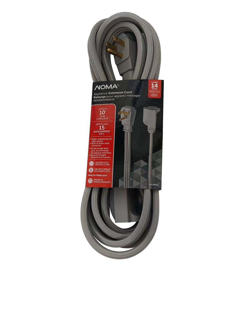 NOMA 14/3 15 Amp Appliance Extension Cord, Grey T5