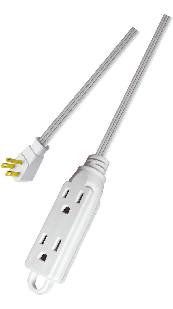 NOMA 16/3 All-Purpose Extension Cord, Light-Duty, 3 Grounded Outlets, White V2