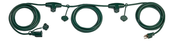 NOMA 25-ft Outdoor Extension Cord, 3 Outlets, Safety Cover, Green O1