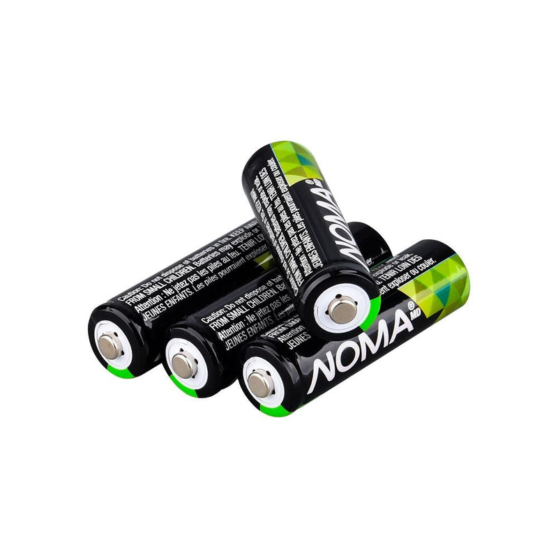 NOMA 300mAh Outdoor Solar Batteries – AA Ni-MH Rechargeable (4-Pack, 1.2V) V5