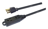 NOMA 32-ft 10-in 16/3 Light Duty Extension Cord with 3 Grounded Outlets. Audio / Visual, Black