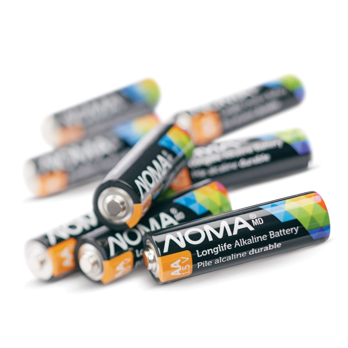 NOMA 4-pk AA Alkaline Batteries, Long Lasting, All Purpose