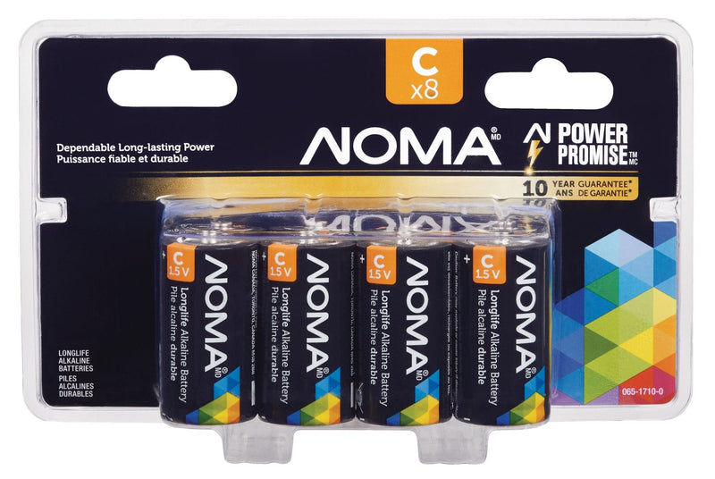 NOMA 8-pk C Alkaline Batteries, Long Lasting Z8
