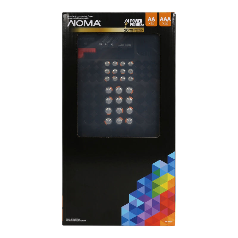 NOMA AA & AAA Alkaline Battery Storage Case Combo Set, Long Lasting, All Purpose, 24-pk X4