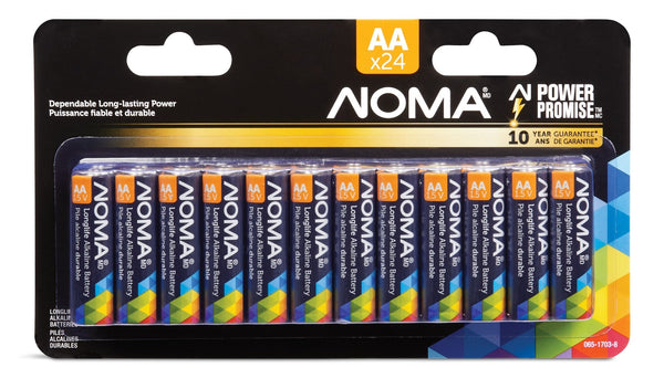 NOMA AA Alkaline Batteries, Long Lasting, All Purpose, 24-pk W1