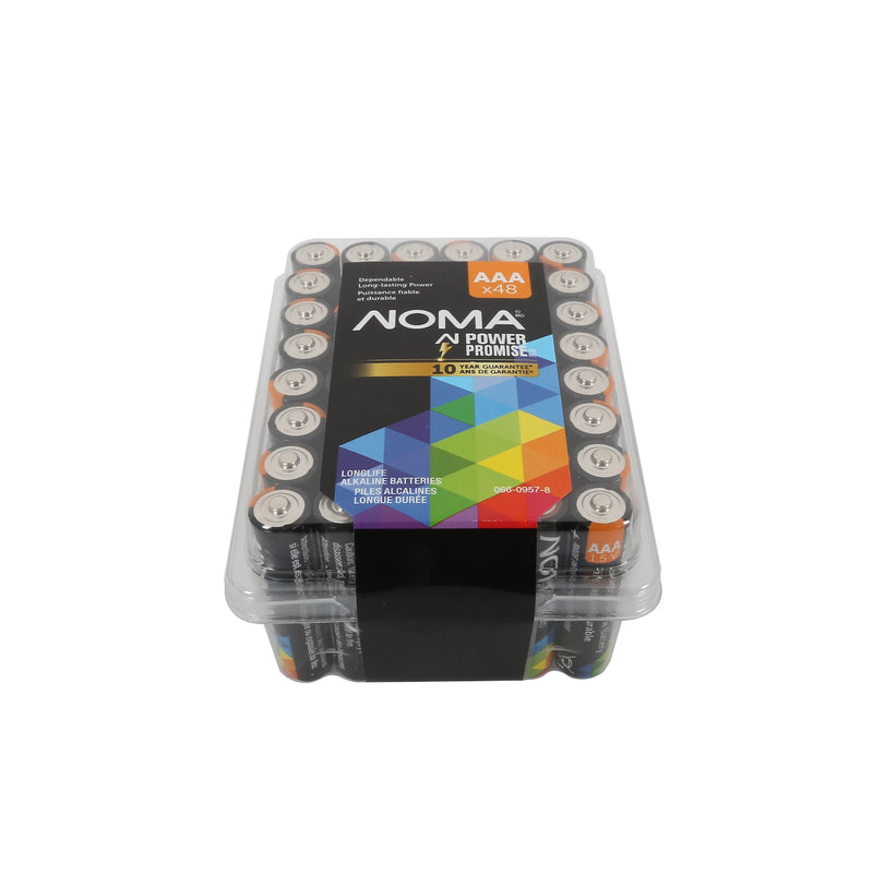 NOMA AAA Alkaline Batteries in Clam Shell Box, 48-pk Q9