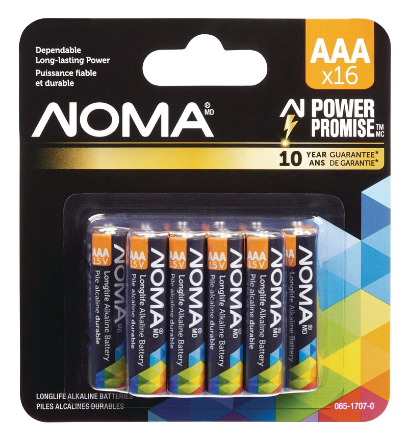 NOMA AAA Alkaline Batteries, Long Lasting, All Purpose, 16-pk B4