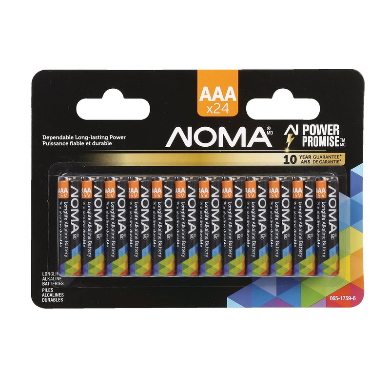 NOMA AAA Alkaline Batteries, Long Lasting, All Purpose, 24-pk I4