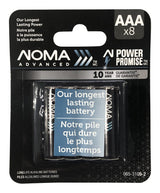 NOMA Advanced 8-pk AAA Alkaline Batteries, Long Lasting, All Purpose