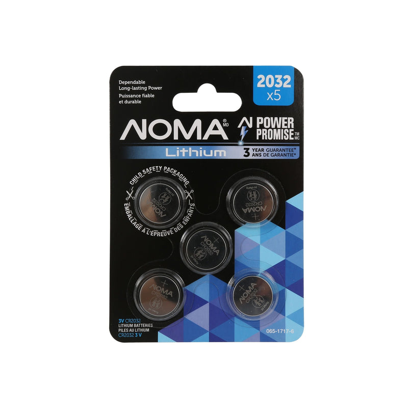 NOMA CR2032 3V / 3 Volt Lithium Coin Cell Batteries, Long Lasting, 5-pk G3