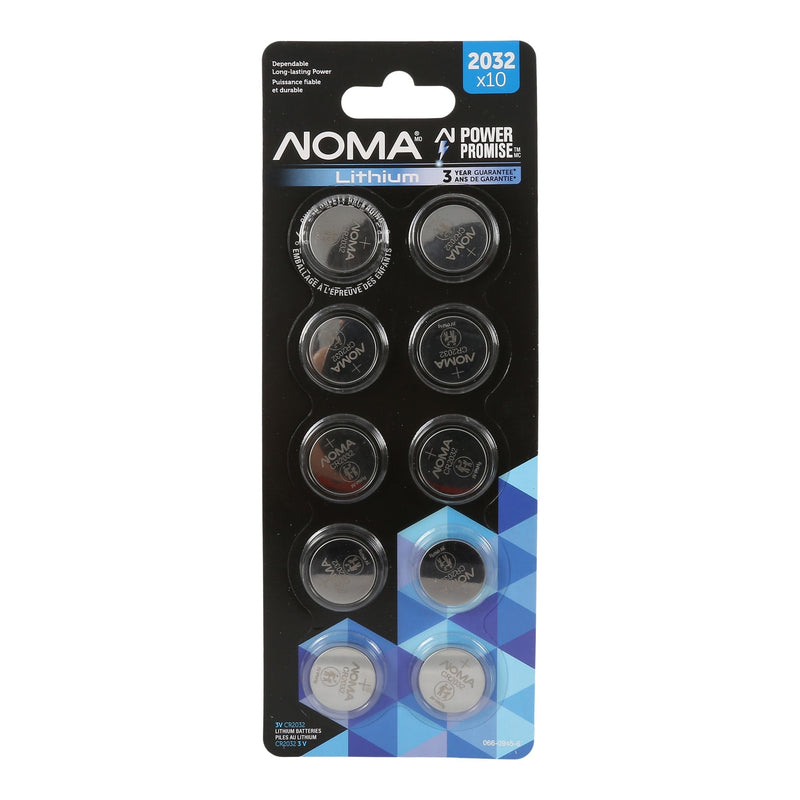 NOMA CR2032 Button Cell Batteries, 10-pk B1