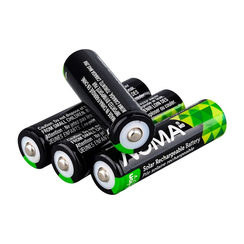 NOMA Li-ion 18650 2000mAh Rechargeable Batteries for Solar & Outdoor Lighting, 3.7V, 4-pk A3