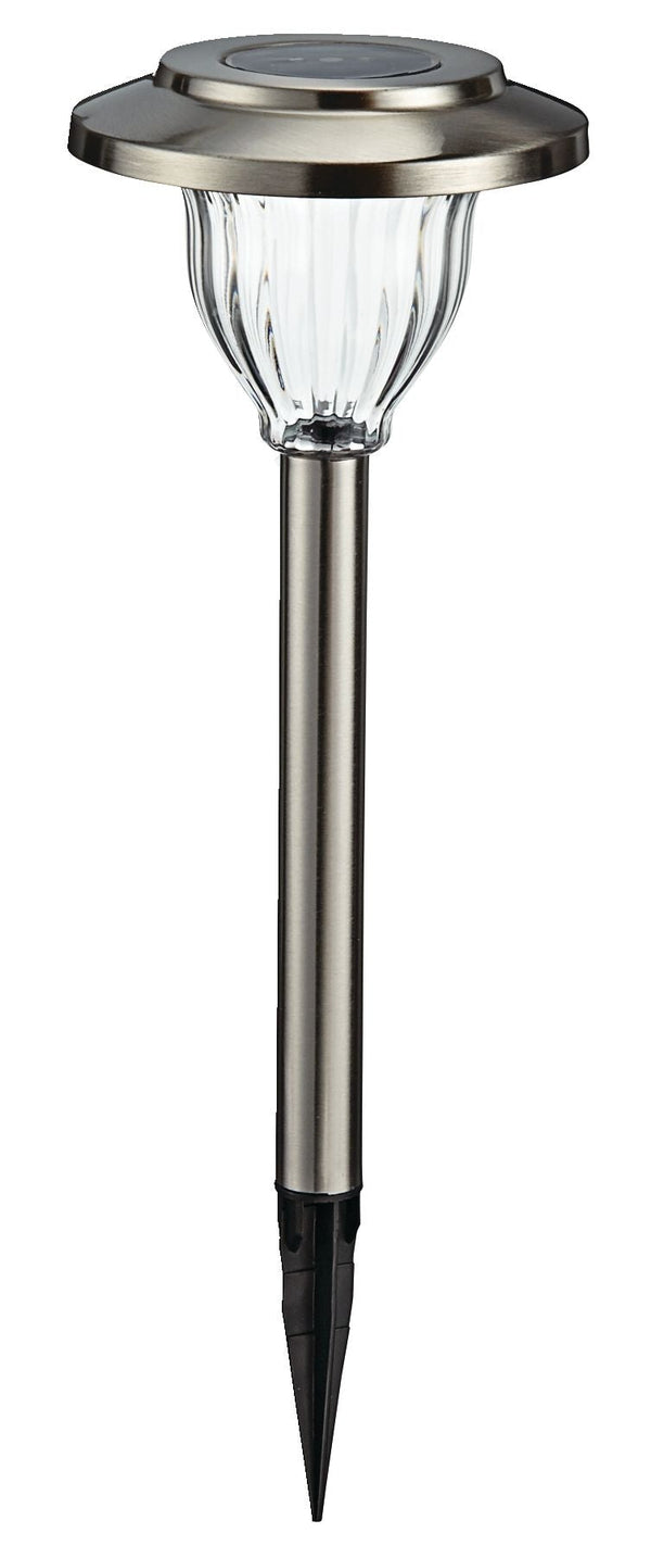 NOMA Outdoor Pure White LED Solar Stainless Steel Garden & Pathway Stake Lights, 10-Pk C8