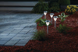 NOMA Outdoor Pure White LED Solar Stainless Steel Garden & Pathway Stake Lights, 10-Pk
