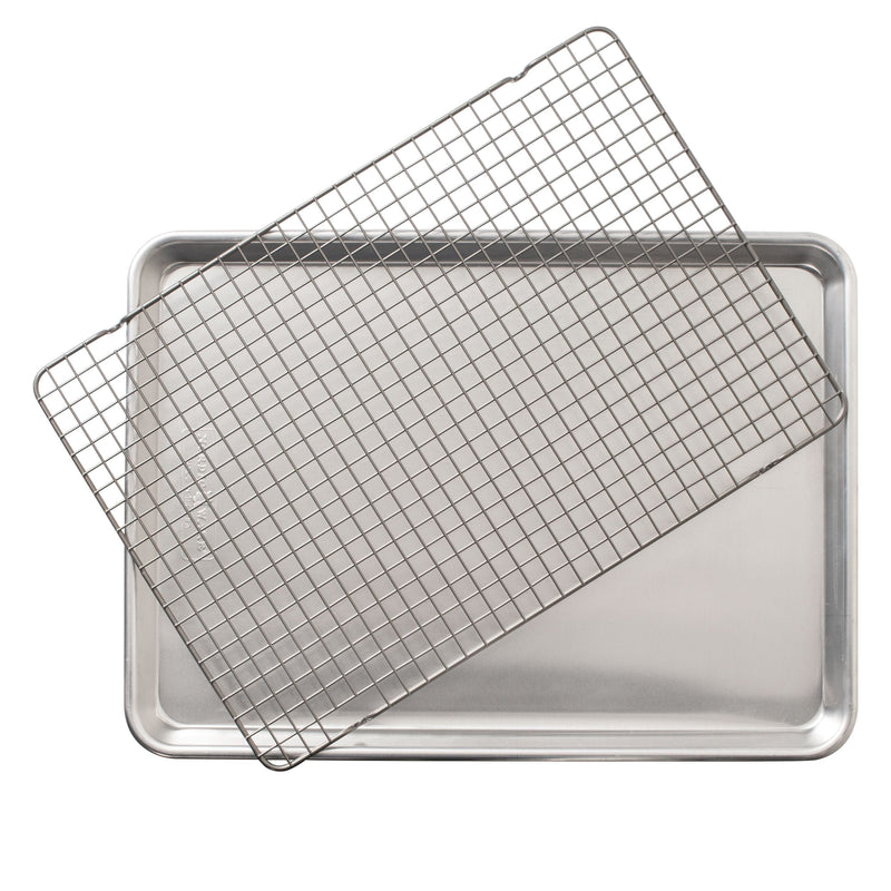 Nordic Ware Naturals Aluminum Half-Sheet with Oven-Safe Nonstick Grid, 2-pc H2