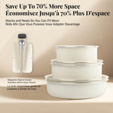 OB Gotham Steel Pots & Pan Set with Removable Handles, Cream, 18-pc