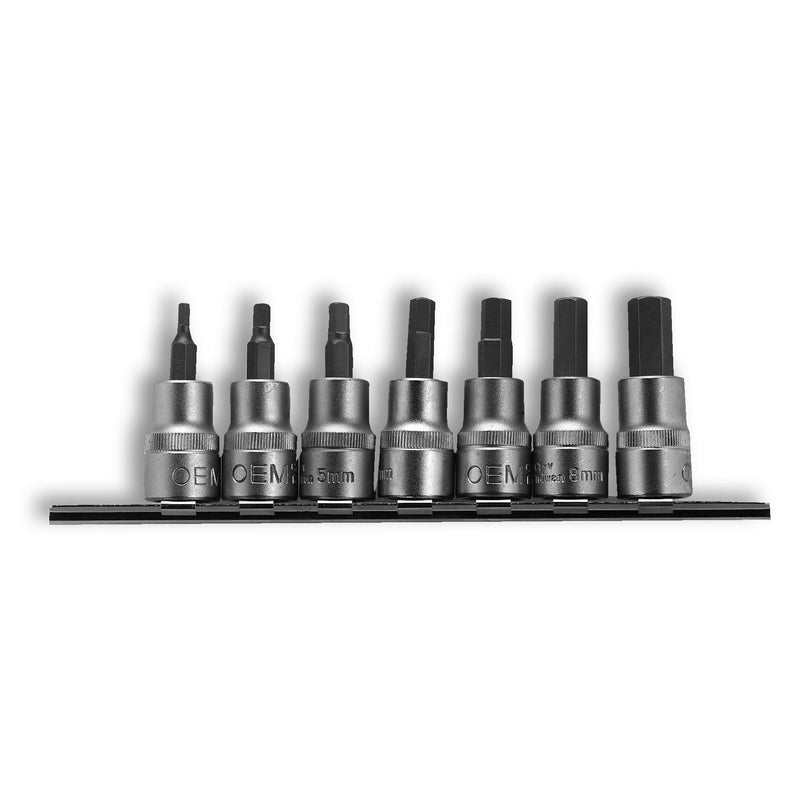 OEMTOOLS 3/8-in Drive SAE Hex Socket Set, 7-pc, Assorted Sizes, 44003 O6