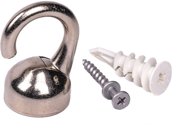 OOK Elephant Ceiling Hook, 360 Swivels, Tool-Free, 100-lb Capacity, Nickel-Finish, 1-pk J4