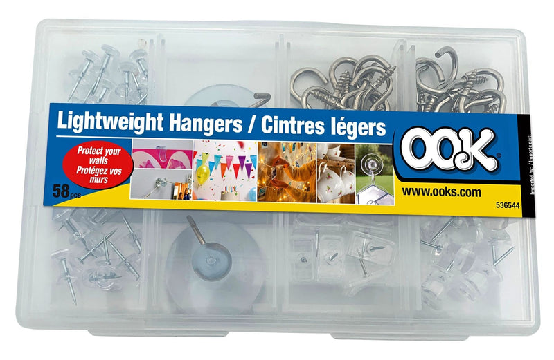 OOK Lightweight Wall Hanger Assorted Kit, 58-pk N6