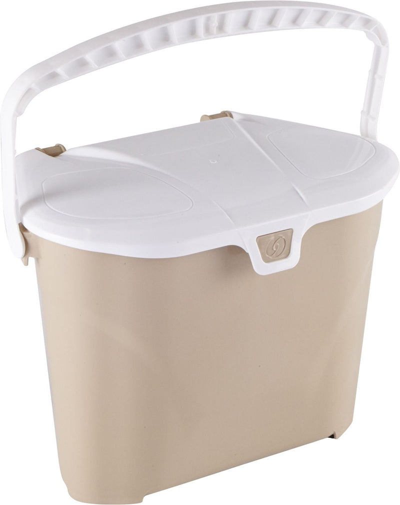 Orbis Plastic Compost Bin with Handle, White/Beige, 7-L D6