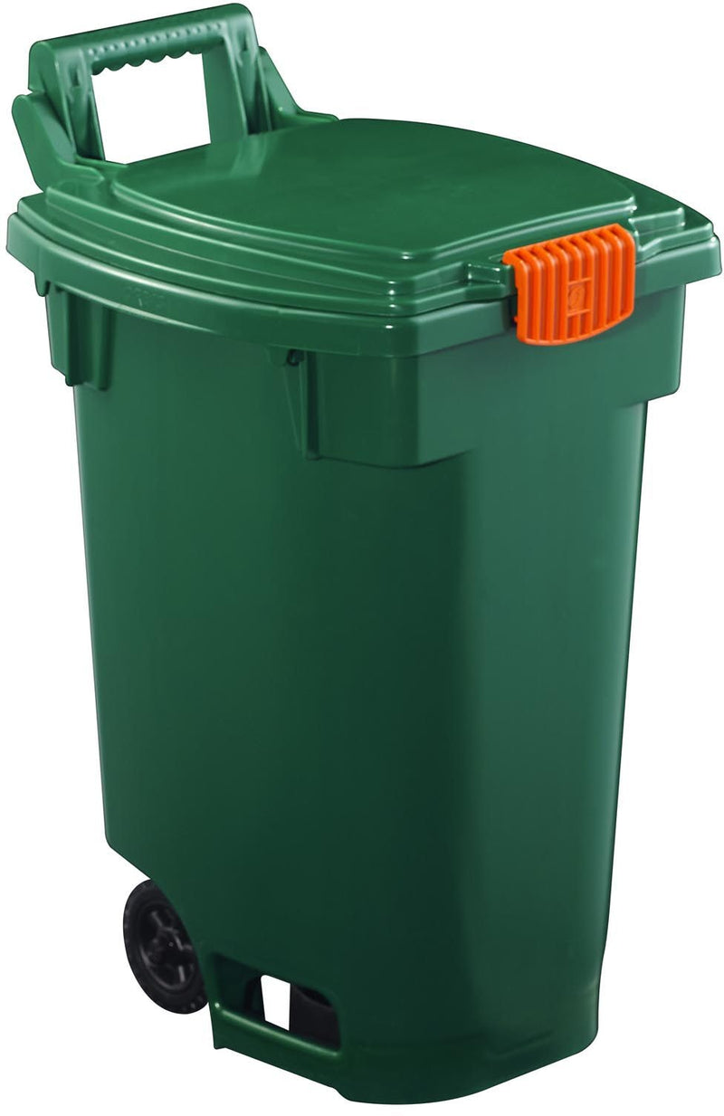 Orbis Plastic Wheeled Compost Bin/Multi-Use Storage Cart, Green, 45 L S1