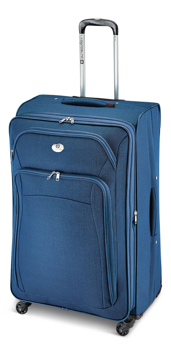 Outbound Coast Expandable Softside Spinner Wheel Travel 28-in Suitcase, Wet Pocket, Blue Q0