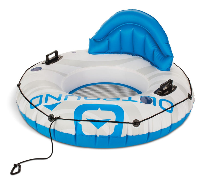 Outbound Inflatable Connectable River Tube, 1-Person, White/Blue, 51-in L0