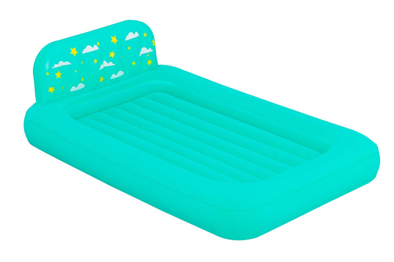 Outbound Kids' Single-High Airbed/Air Mattress with Headboard, Blue F0