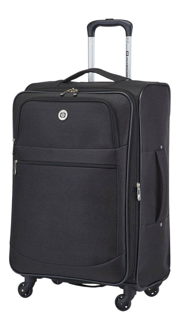 Outbound Softside Spinner Wheel Medium Travel Luggage Suitcase, Black, 24-in K0