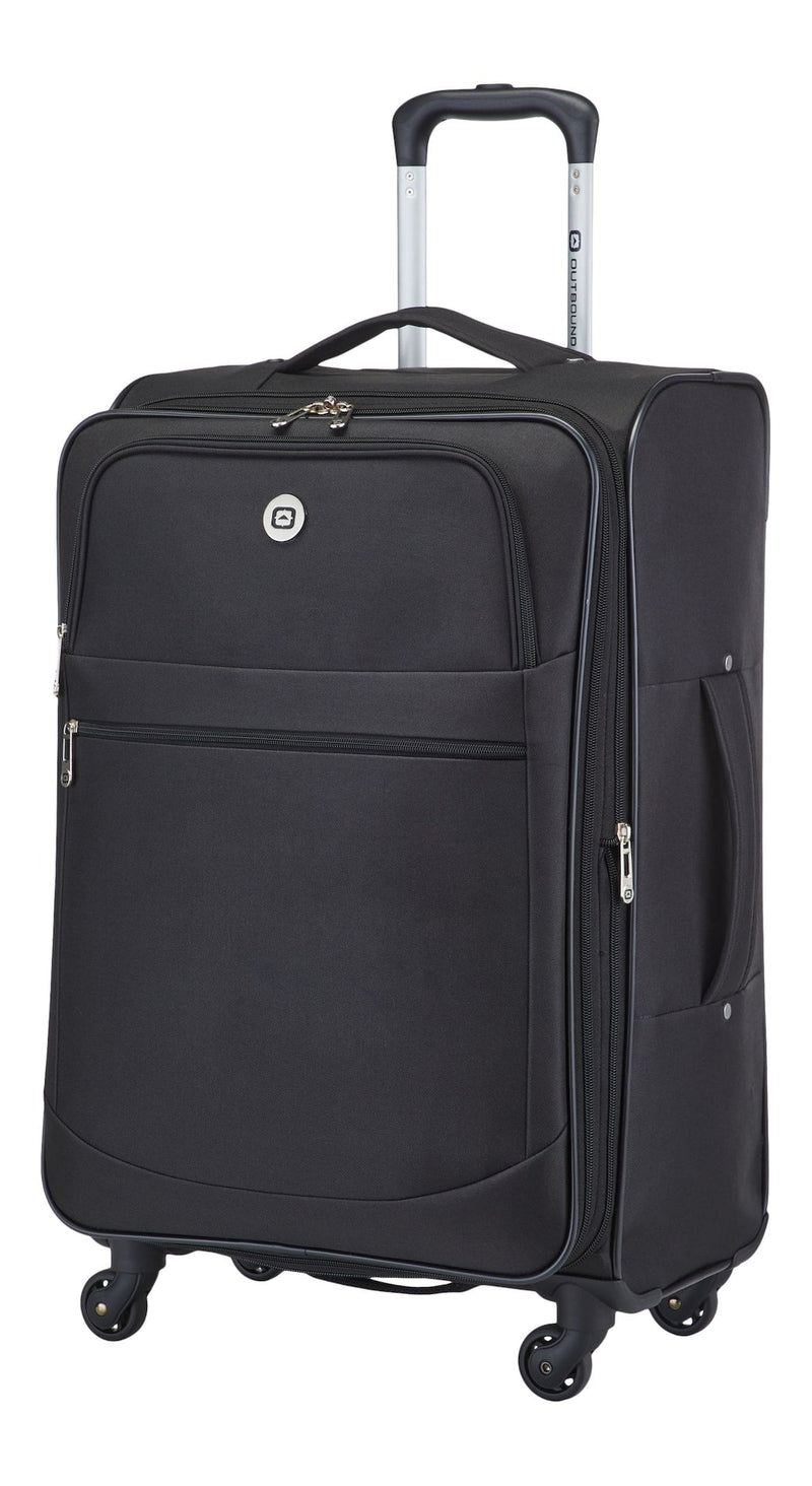 Outbound Softside Spinner Wheel Medium Travel Luggage Suitcase, Black, 24-in K0