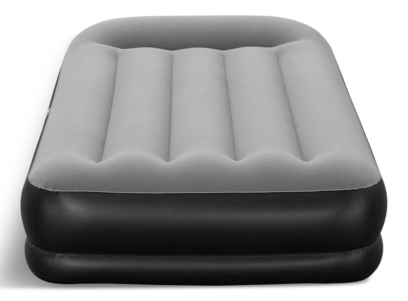 Outbound Tritech Double High Flocked Airbed, Twin, Grey, 75x38x14-in W7