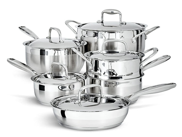 PADERNO Canadian Classic Stainless Steel Cookware Set, Dishwasher & Oven Safe, 11-pc E5