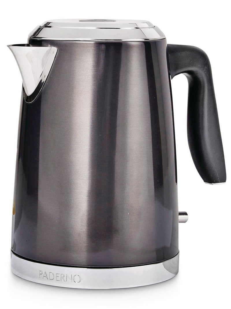 PADERNO Cordless Electric Kettle with Auto Shut Off, Black Stainless Steel, 1.7L T3