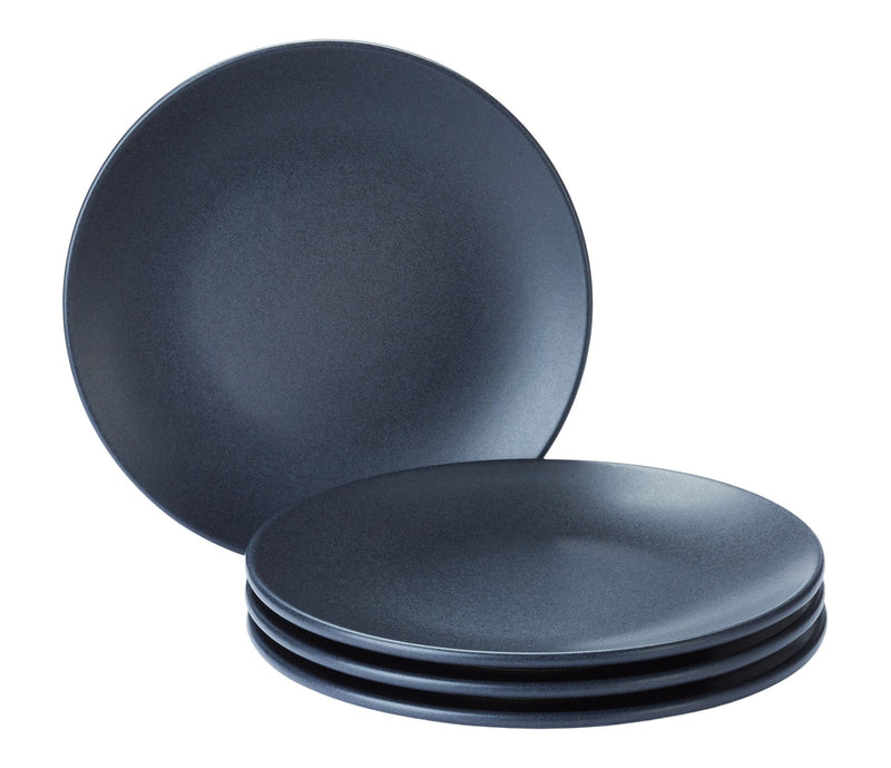 Paderno Dorset Stoneware Side Plate Set, Oven Safe, 4-pk, Black Reactive I3