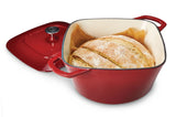 PADERNO Dutch Oven, Durable Cast Iron, Oven Safe, Red, 6.5qt