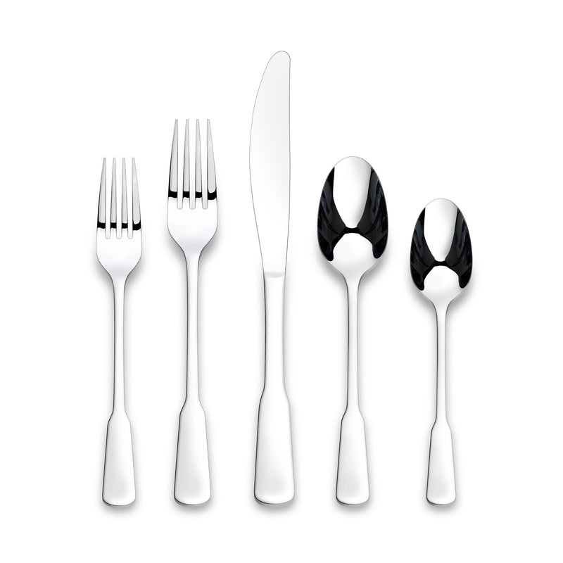PADERNO Morell Modern Paddle Mirror Finish Stainless Steel Flatware Set, Serves, 20-pc I4