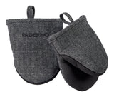 PADERNO Neoprene Palm Mini Mitts, Black Chambray, One-Size, 2-pk