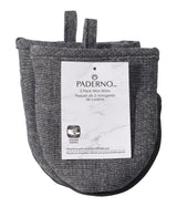 PADERNO Neoprene Palm Mini Mitts, Black Chambray, One-Size, 2-pk