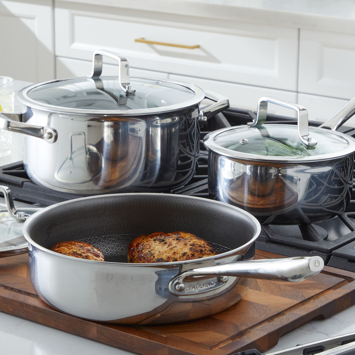Paderno PFOA-Free Hybrid Clad Cookware Pot Set, 6-pc
