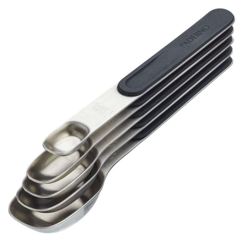 PADERNO Stainless Steel Measuring Spoons Set with Magnetic Handle, 5-pc M8