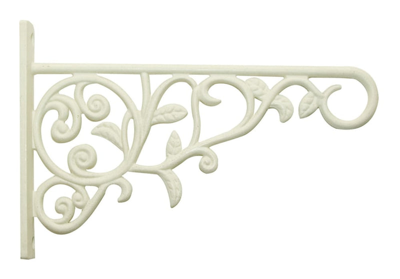 Panacea Decorative Wall Steel Plant Scroll Hook/Bracket For Hanging Basket Planters, White S3