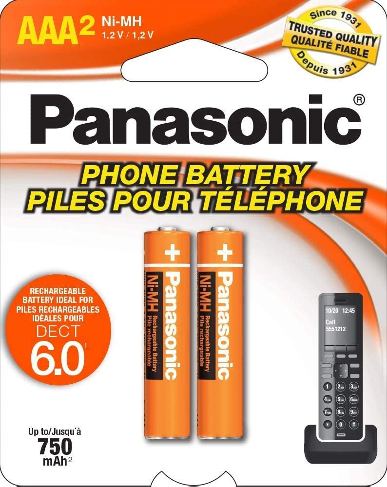 Panasonic Rechargeable AAA Battery for Cordless Phones (HHR4DPA2BA) E7