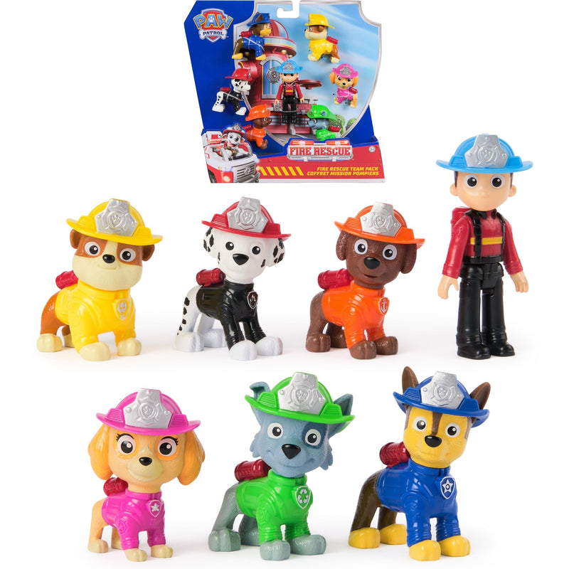 PAW Patrol Fire Rescue Team Pack Playset with 7 Collectible Figures, Ages 3+ R7