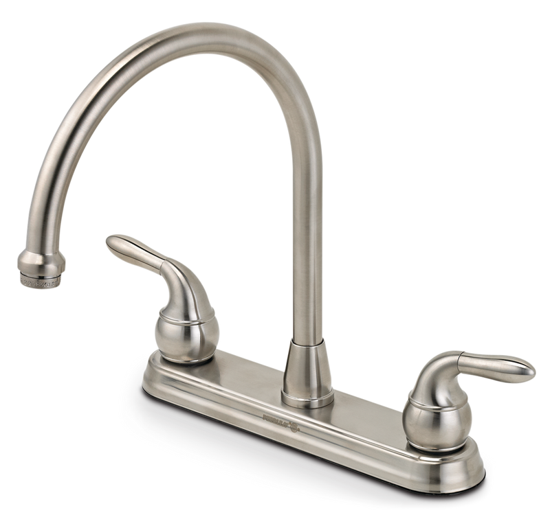 Peerless Double Handle Kitchen Faucet, Brushed Nickel H1